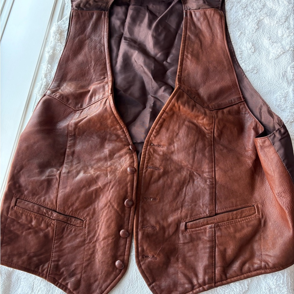 Brown Leather Vest
